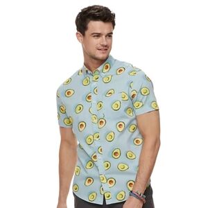 Urban Pipeline Men's Blue Avocado Soft Button-Down Short-Sleeve Shirt. Size XL